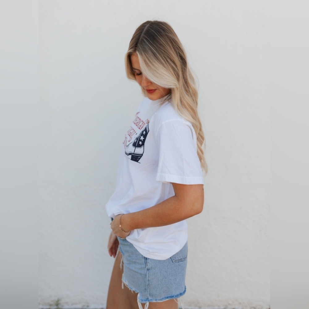 🤠NWT Comfort Colors "American🇺🇲Cowgirl🤠Club Graphic T-Shirt" 💯% Cotton🤍Medium - Picture 5 of 12